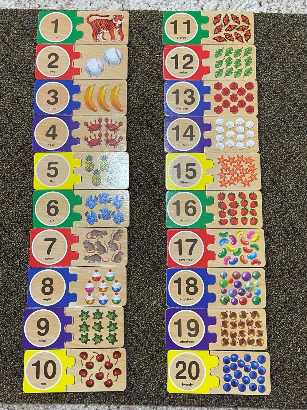 Melissa & Doug self-correcting wooden number puzzle with box and plexiglass lid